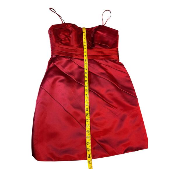 Red Satin Sorella Vita Sweetheart Cocktail Dress - Size 14 - Picture 7 of 16